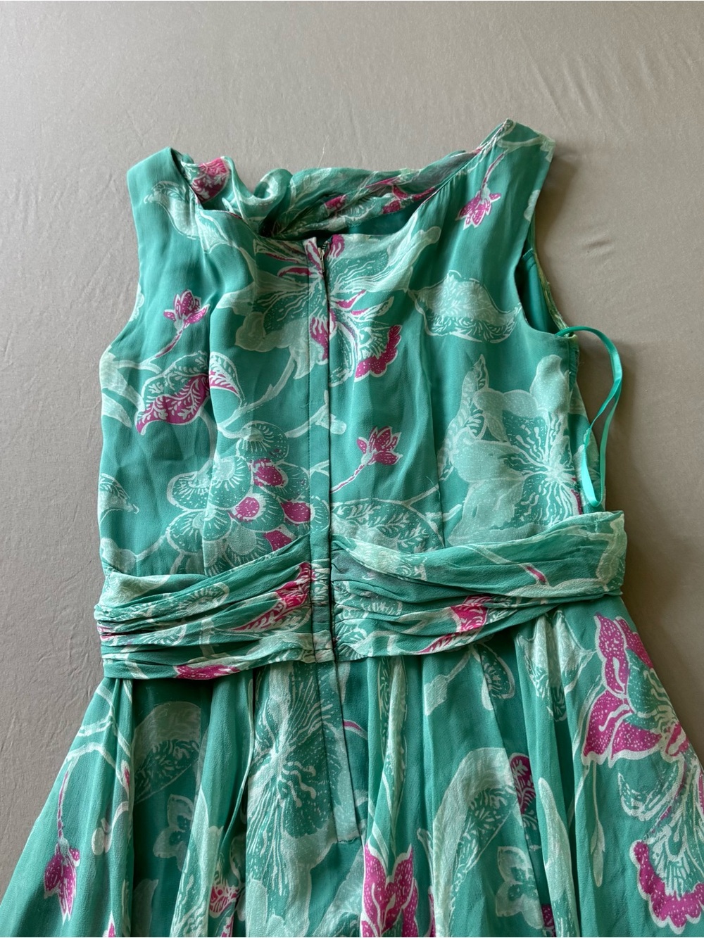 Anthropologie Odille Sleeveless Silk Hibiscus Summer Dress - Picture 7 of 7
